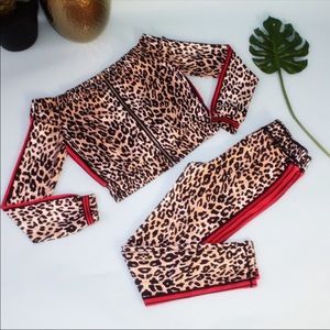 Leopard pants set